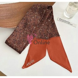 Esarfa din matase fina Cod ESF029AA Brown cu model